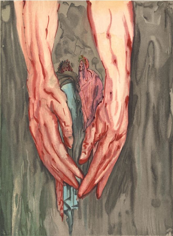 Salvador Dalí, Inferno Canto 16: The Hands of Anteus/ Hell Canto 31