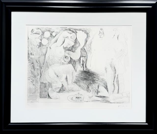 Pablo Picasso, La Maison Tellier Deux Filles Fantasmant Salome Dansant Son Amour pour la Tete de Saint Jean Baptiste