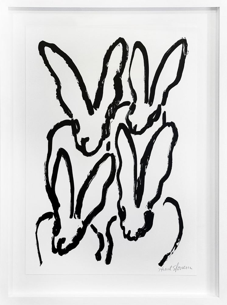 Hunt Slonem, White Bunnies I